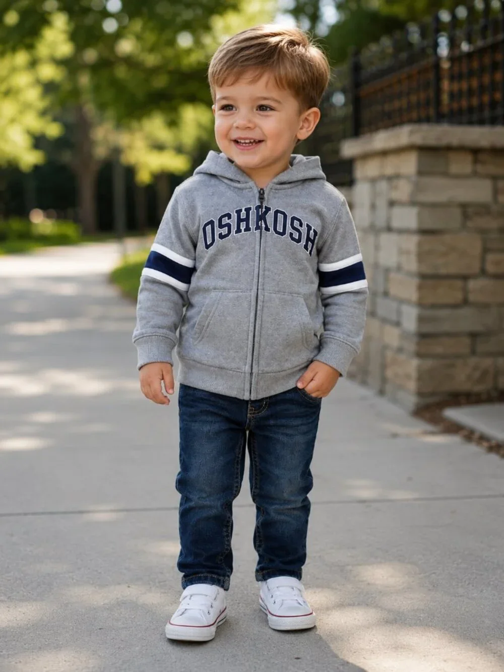 NWT OshKosh B’gosh Toddler Boys Outfit Set Size 18 Months Hoodie Jacket Jeans